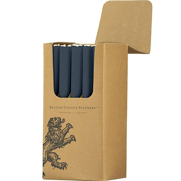 Gunmetal Grey Eco Dinner Candles, 25 per pack for wholesale by BRITISH COLOUR STANDARD