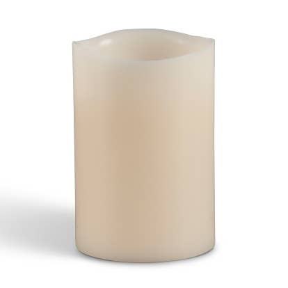 Gerson Bisque Wax LED Candle. -- Bisque Color -- Wavy Edge - for wholesale by The Gerson Companies