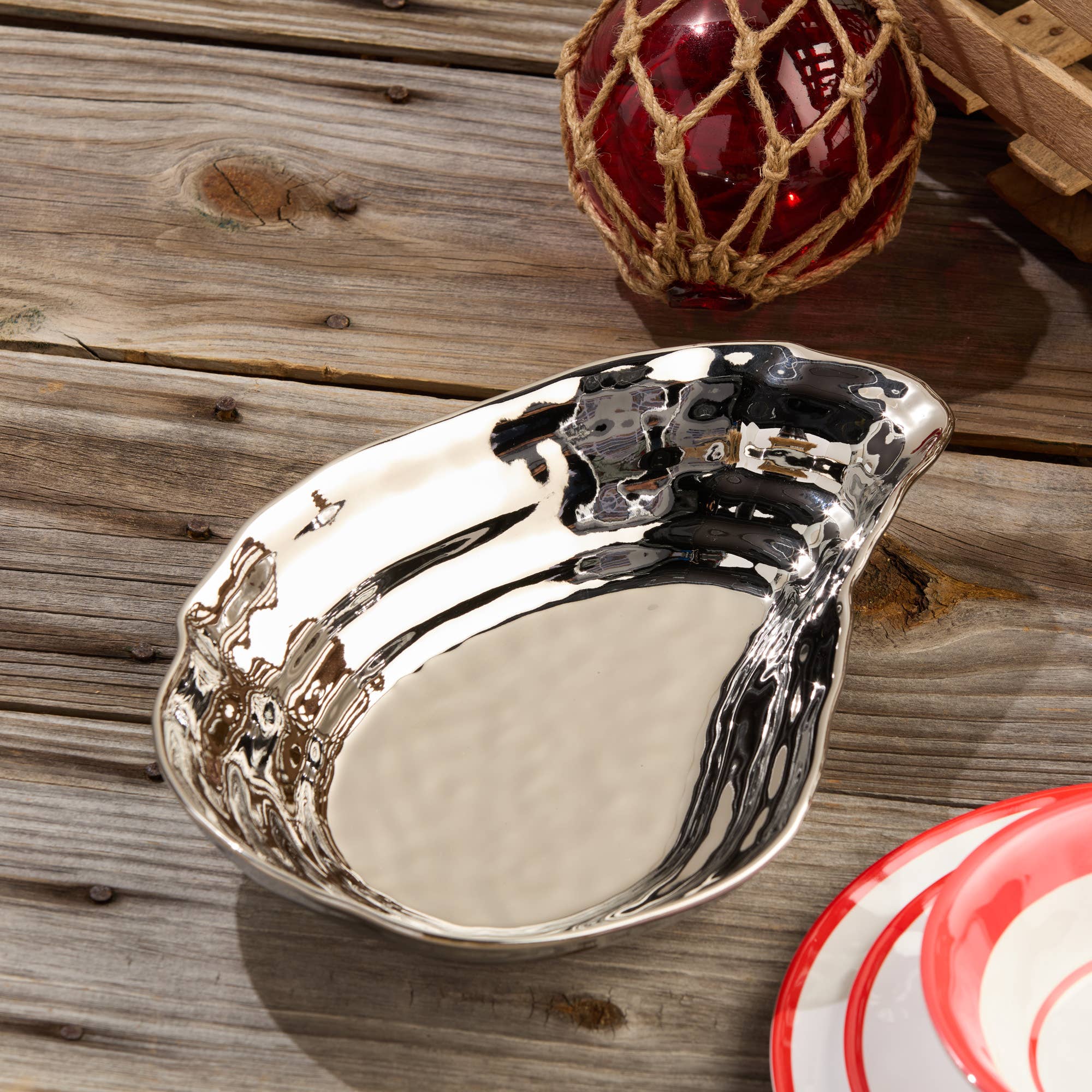 Certified International - Wholesale Serve Bowl - Silver Plated Oyster Serving Bowl0