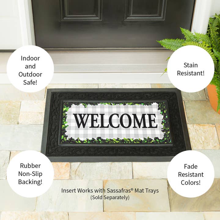 Evergreen Enterprises - Wholesale Door Mat - Boxwood Framed Plaid Sassafras Switch Mat1