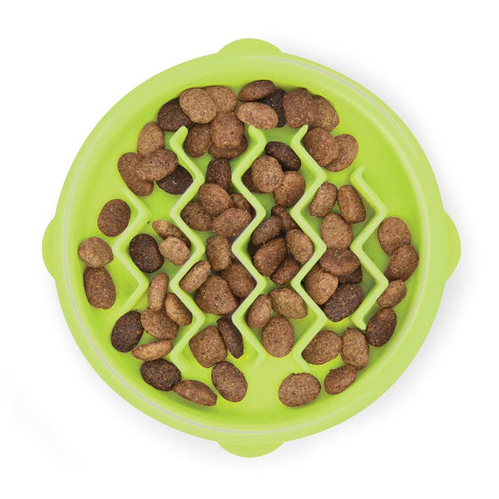 Pet Palette Distribution - Wholesale Pet Bowl - Cat/Dog - Catstages Kitty Slow Feeder Cat Bowl Green