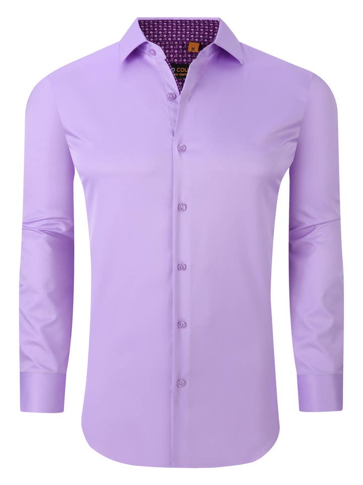 Chemise de performance solide extensible dans les 4 sens Liliac pour la vente par Suslo Couture