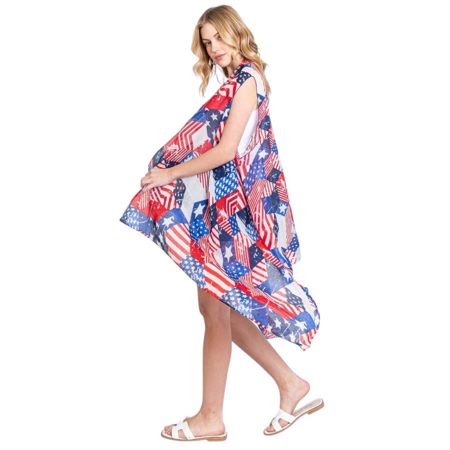 LA Jewelry Plaza - Wholesale Outerwear Vest - Women's - American Flag Everyday Vest1