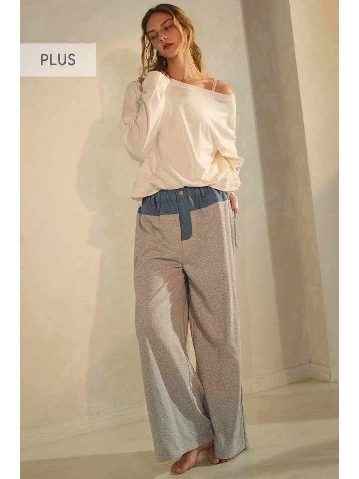 Oddi - Wholesale Pants - Women's - Plus Wide-leg Pants1