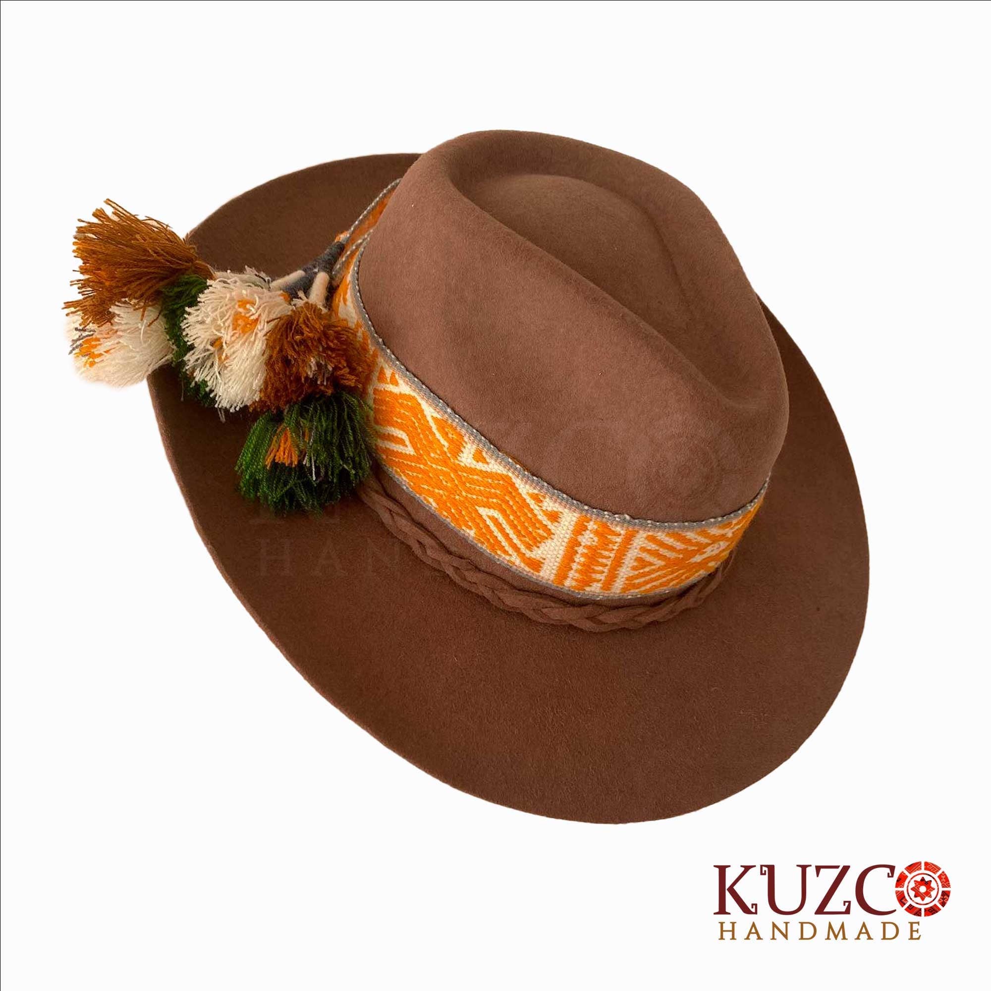 KuzcoHandmade - Wholesale Fedora - Women's - Cream & White Women's Fedora Hat with Inka-Q'ero Band5