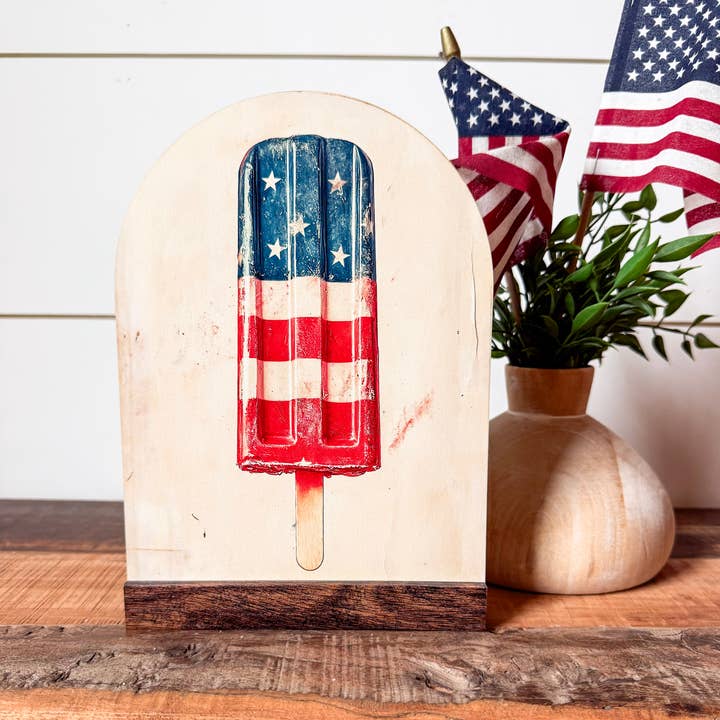 Amerikaanse vlag ijslolly gebogen bord plankzitter voor wholesale door WillowBee Signs & Designs