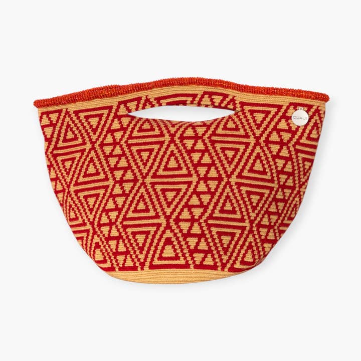 Geometric top-handle bag | Caramel for wholesale by Guajii Design