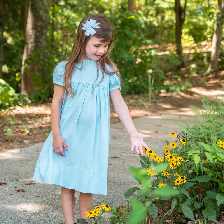 Robe Yoke Ann Scott en Chambray Aqua pour la vente par Angels and Company Clothing