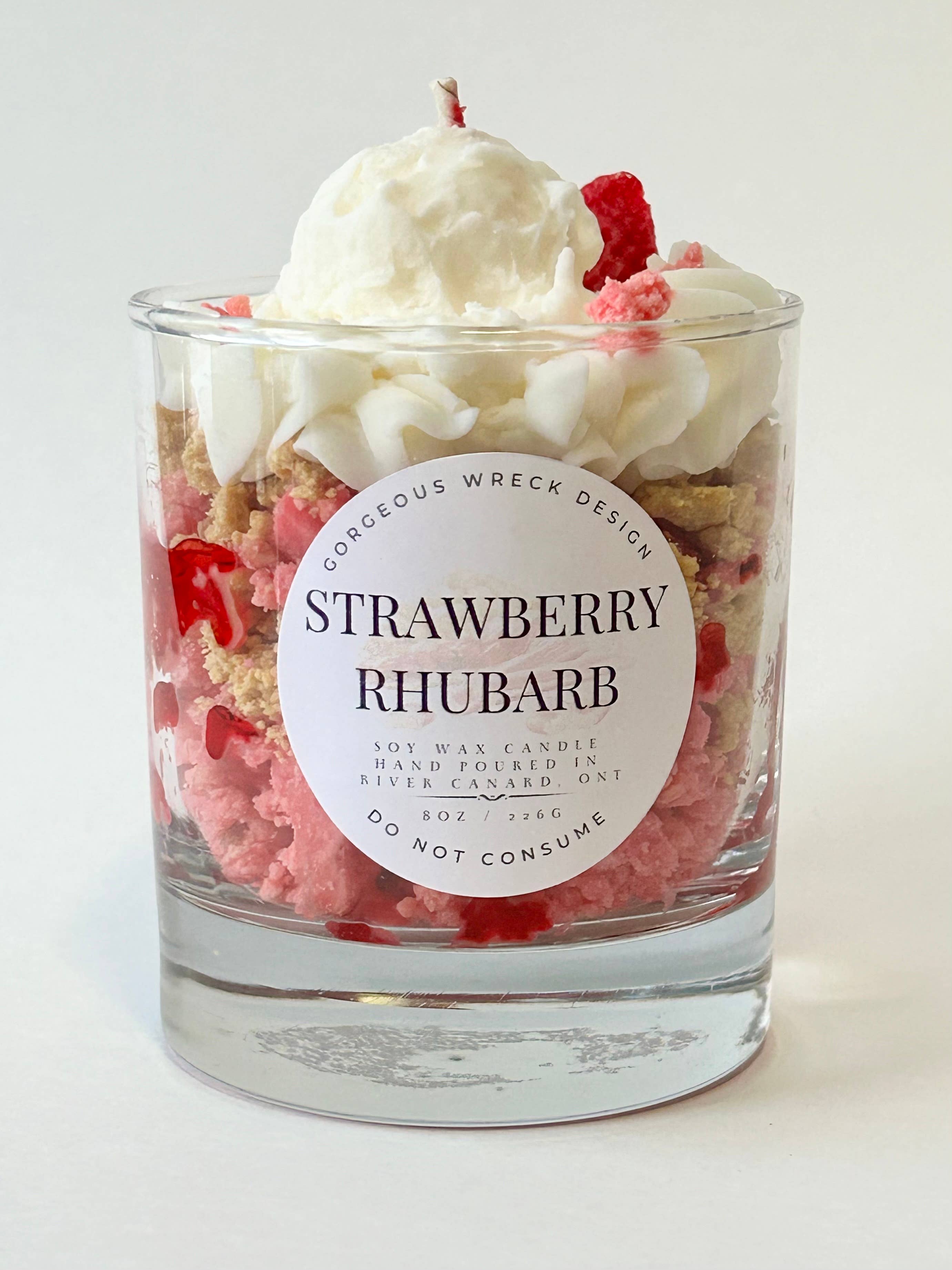 Gorgeous Wreck Design - Wholesale Novelty Candle - Strawberry Rhubarb Dessert Candle 1
