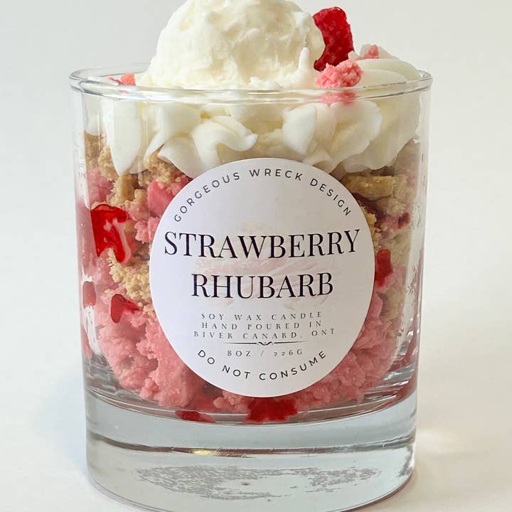 Gorgeous Wreck Design - Wholesale Novelty Candle - Strawberry Rhubarb Dessert Candle 1