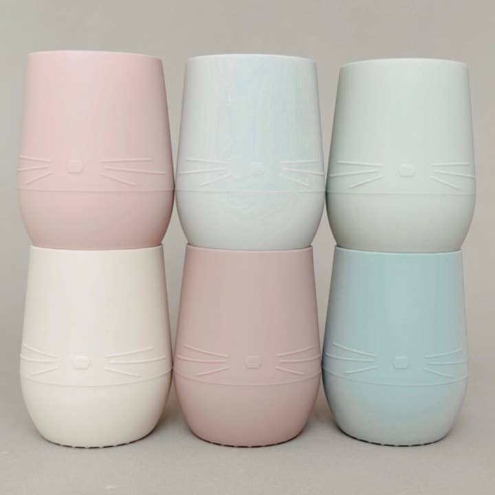 Ali+Oli - Vente Verre/tasse – enfant et bébé - Gobelet ouvert en silicone Bunny Face pour bébé et tout-petit (Misty Blush)9