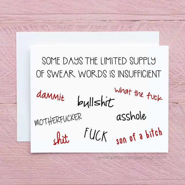 Carte de vœux amusante inappropriée pour les condoléances, juste parce que la carte pour ami pour la vente par Personal Paper Hugs