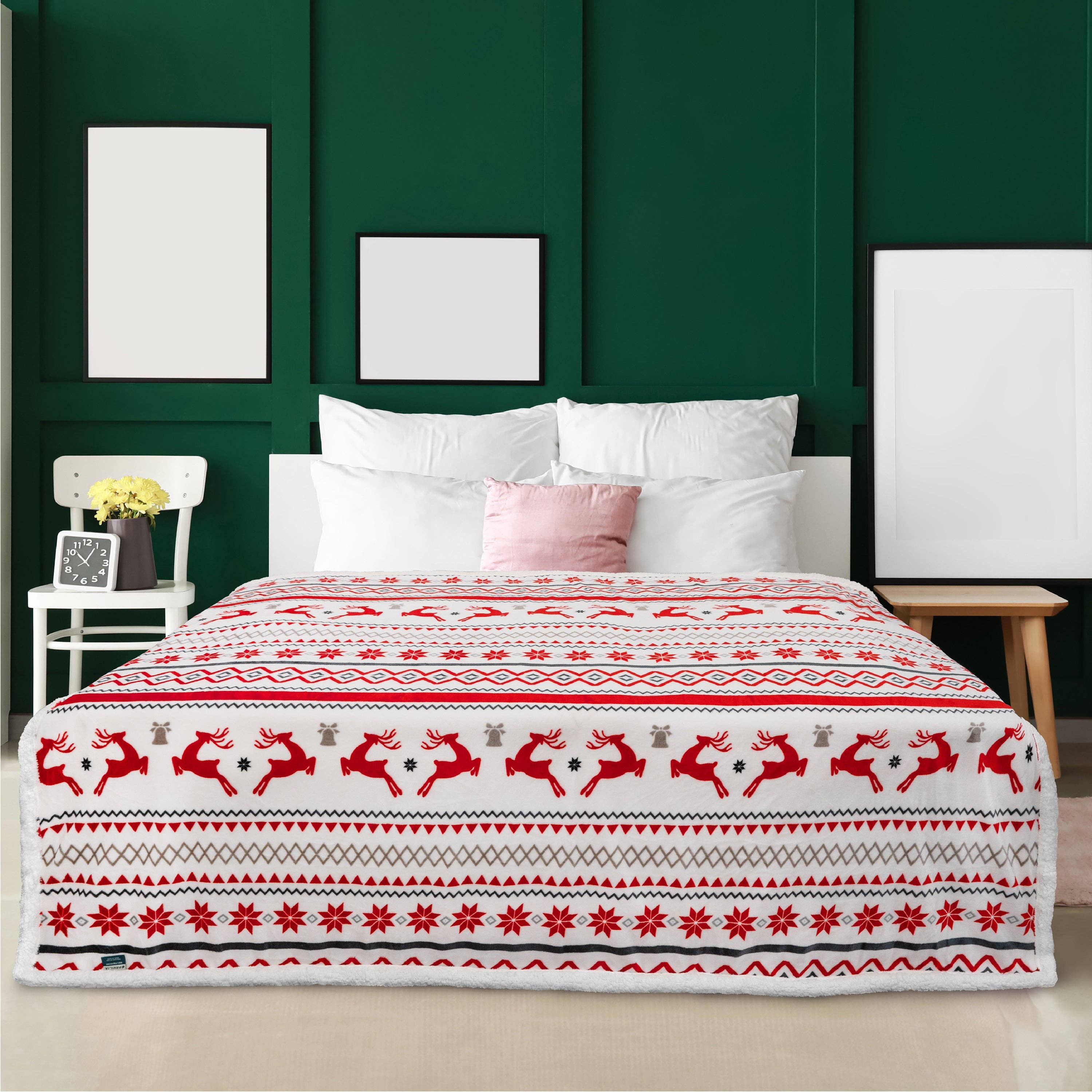 Pavilia - Vente Plaids - Plaid sherpa de Noël réversible70