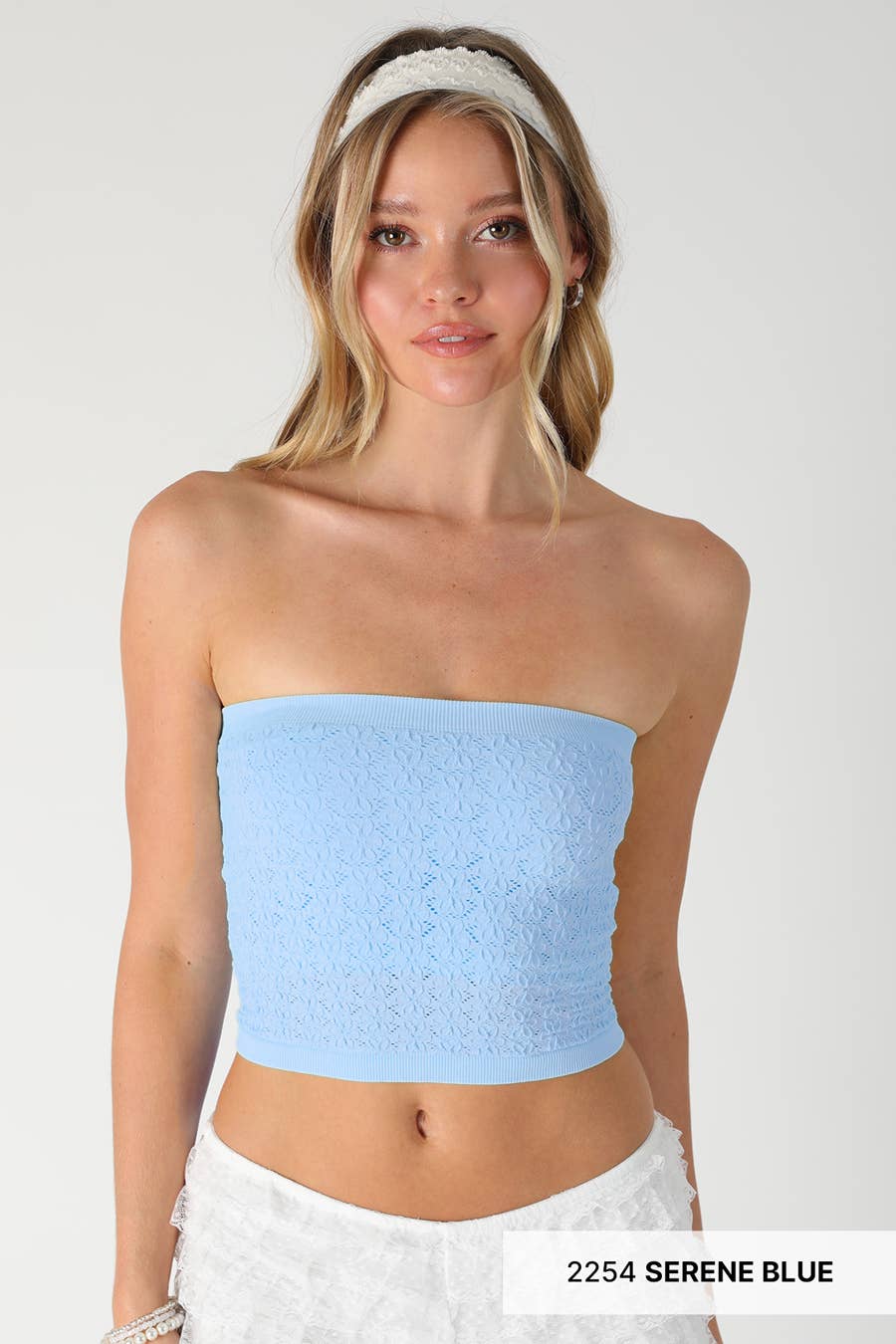 NIKIBIKI – Bustier - Mulher por atacado – NS8376 - Top de Renda Floral sem Alças13