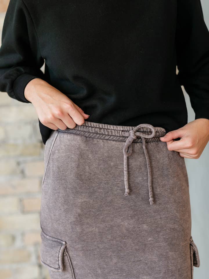 Inherit Clothing Company - Wholesale Skirt - Women's - Keziah Brushed Fleece Cargo Maxi Skirt