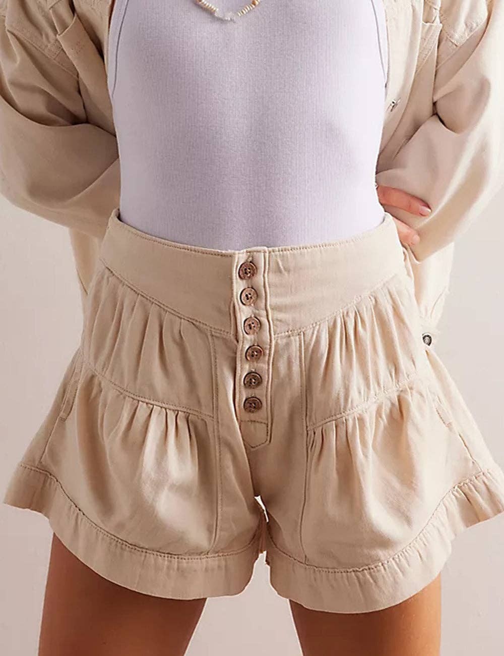 Sweetkama - Wholesale Shorts - Women's - Ladies Solid Color Cotton Denim Shorts SKS40810