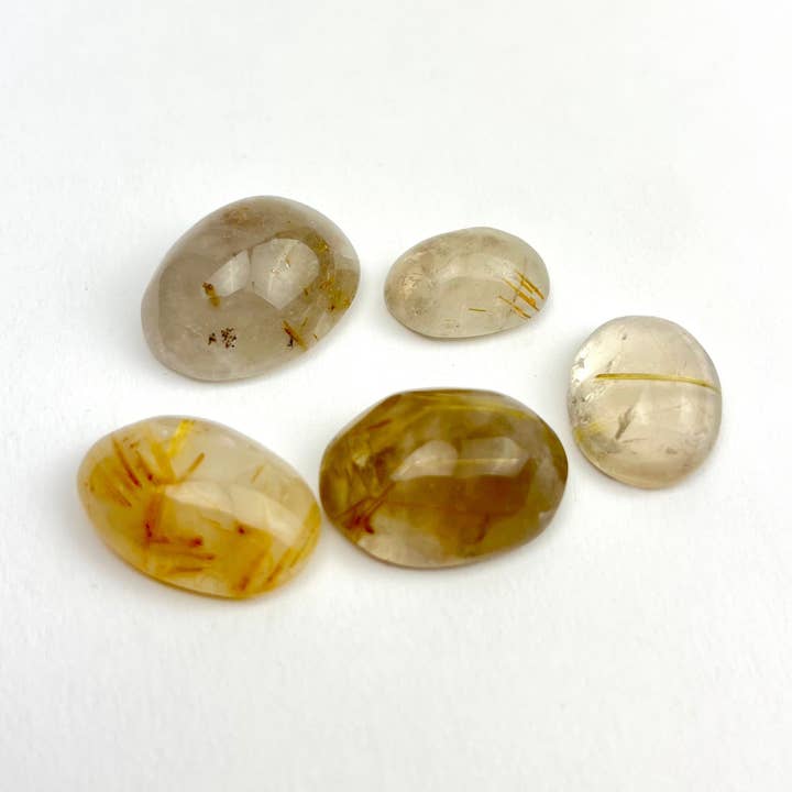 Golden Rutilated Quartz Cabochons | Brazil for wholesale by Pelham Grayson Rose