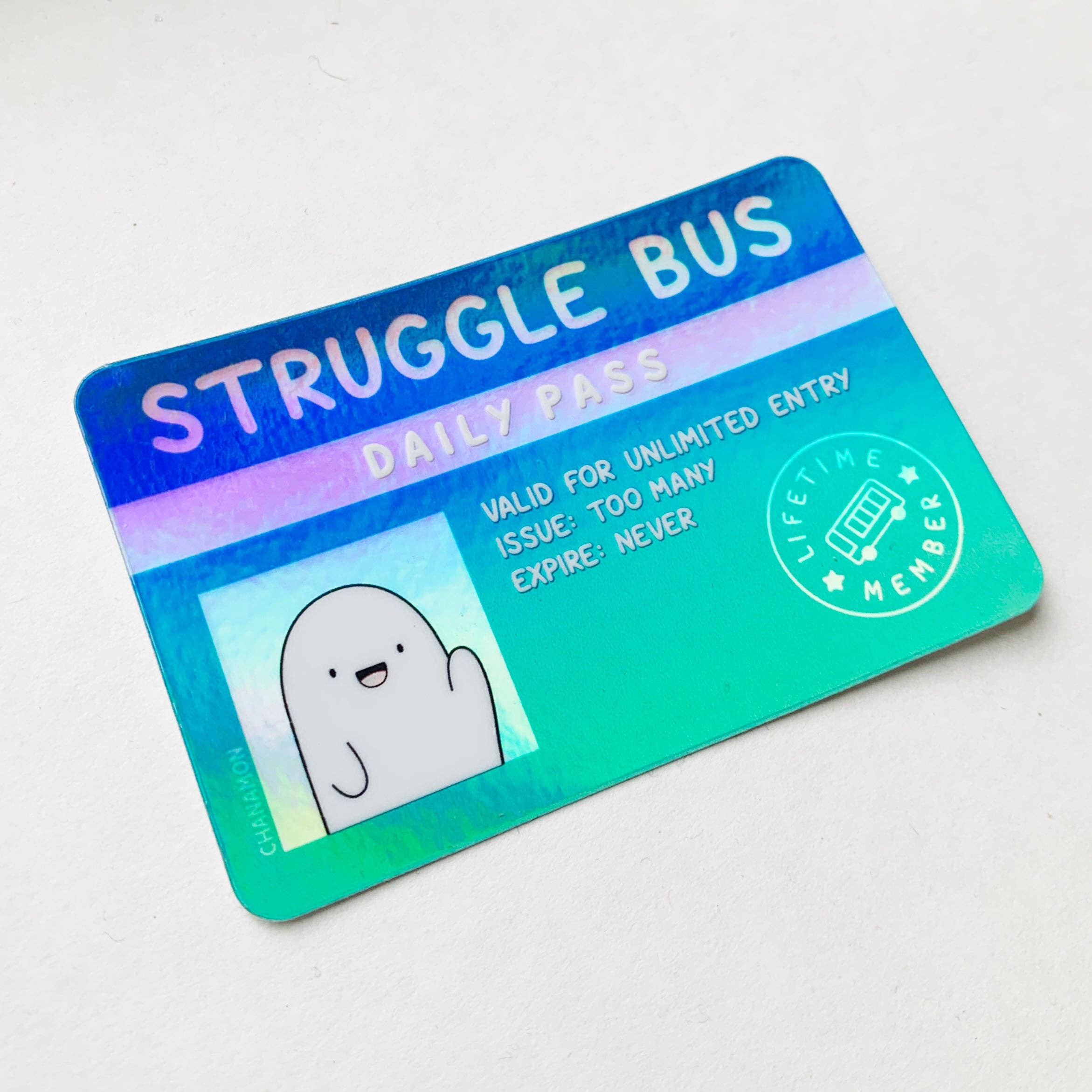 Maison Chanamon - Wholesale Sticker - Struggle Bus Pass Holografische Sticker2