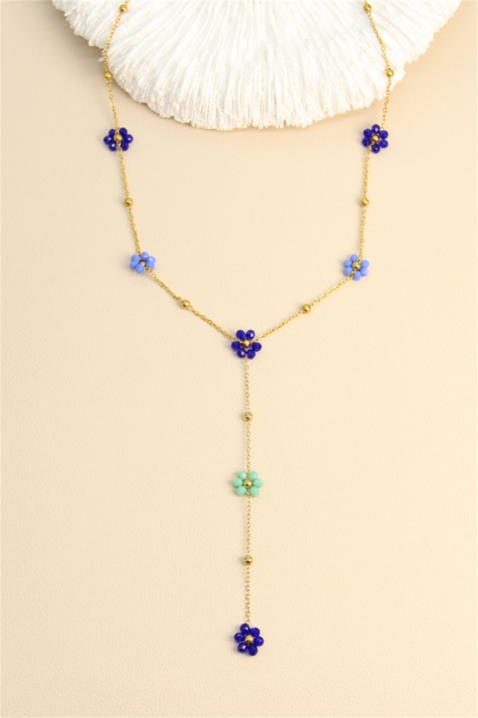 BELLISSIMA BIJOUX - Wholesale Link & Chain Necklace - Floral Necklace – Stainless Steel0