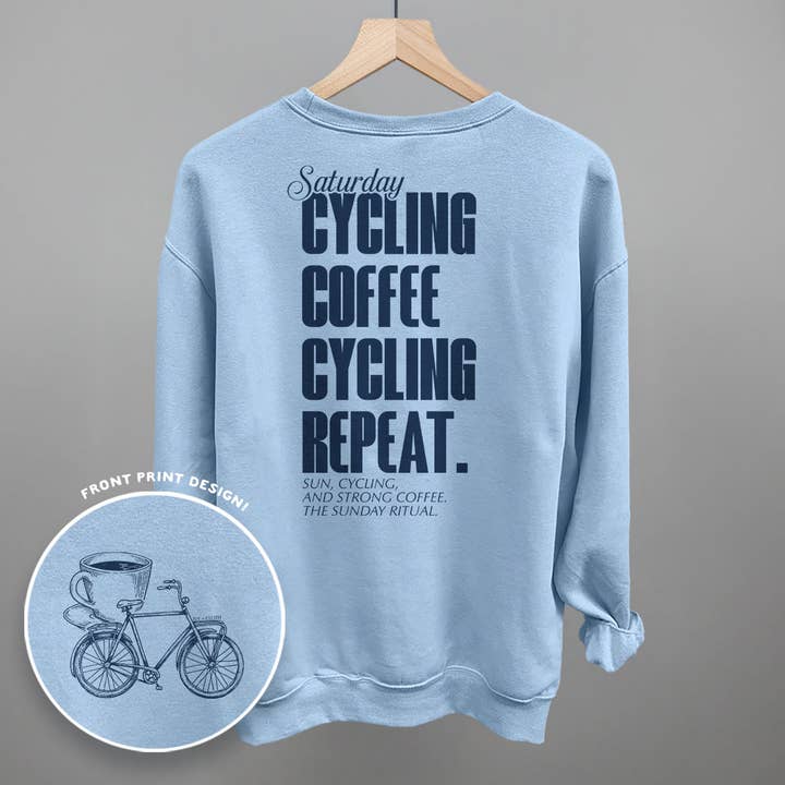 Ivy + Cloth - Wholesale Graphic Sweatshirt - Women's - Saturday Cycling and Coffee (Back Print)2