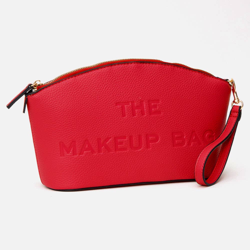 Sensibling Corp. - Wholesale Make-up tas/toilettas - Make-uptasje van kunstleer met opdruk "THE MAKEUP BAG" en polsriem11