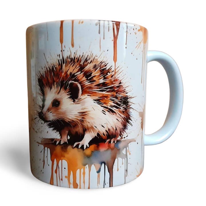 Water Colour Style Hedgehog Coffee Mug for wholesale by Rockways Designs