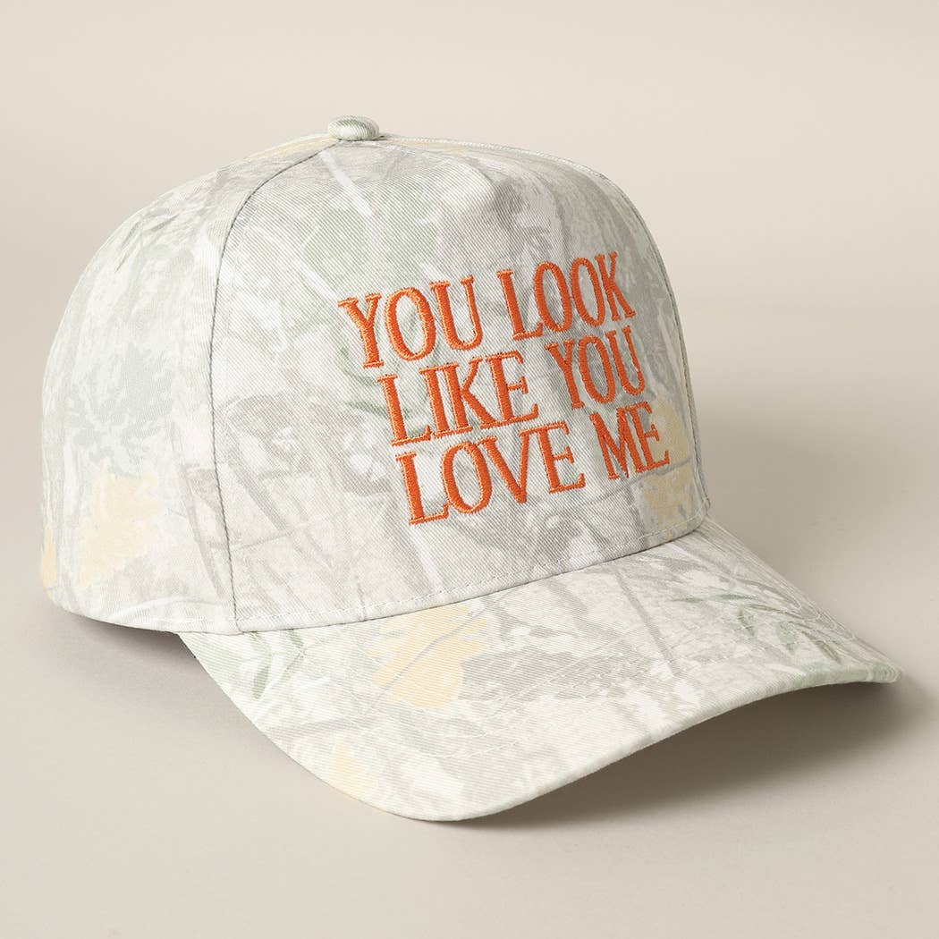 Fashion City – wholesale Baseballkeps - Unisex – You Look Like You Love Me broderad camomössa10