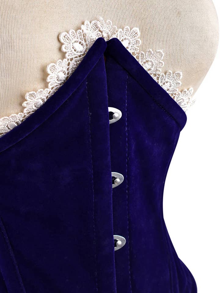 NAVY BLUE Steel-Boned Women’s Velvet Corset – Waist Cincher for wholesale on Faire4