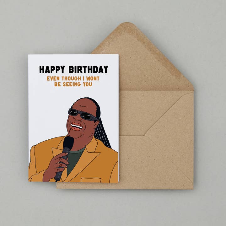 Cartão de Aniversário de Longa Distância de Stevie Wonder. por atacado de Fyne Print