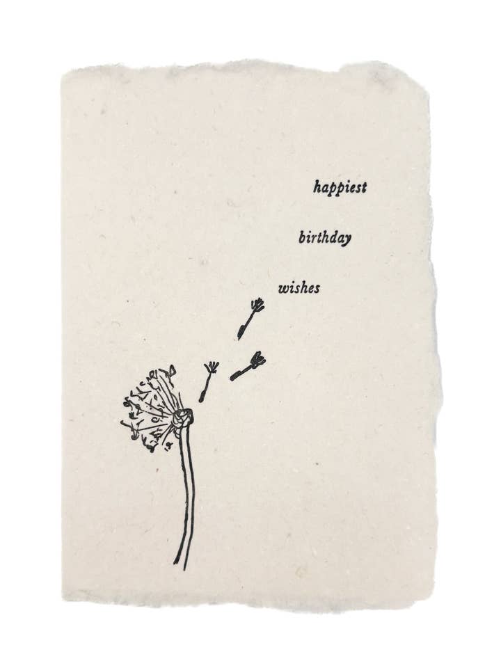 happiest birthday wishes dandelion card for wholesale by farmette