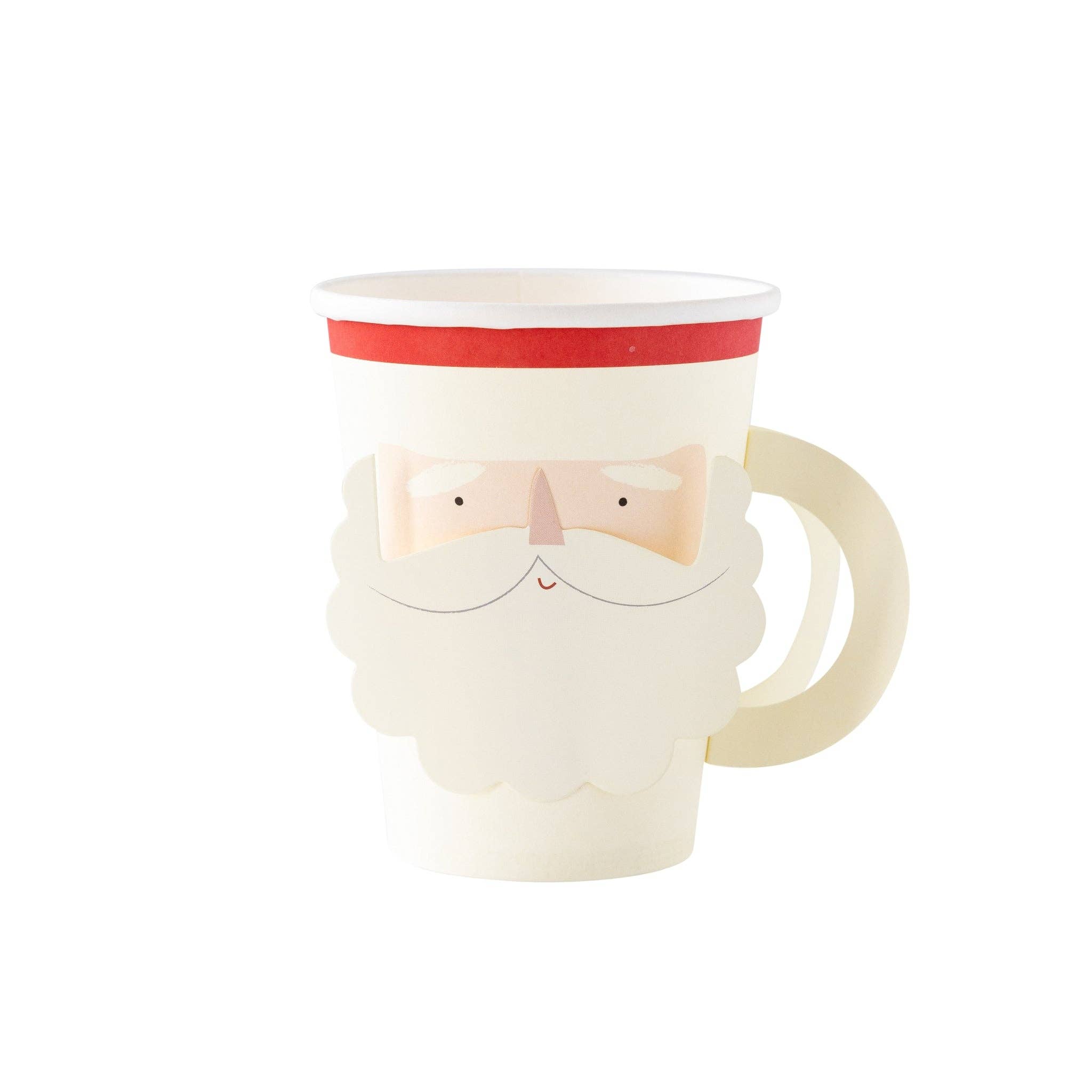 My Mind’s Eye - Wholesale Disposable Cup - BEC1012 - Believe Santa Face With Handle Paper Party Cup