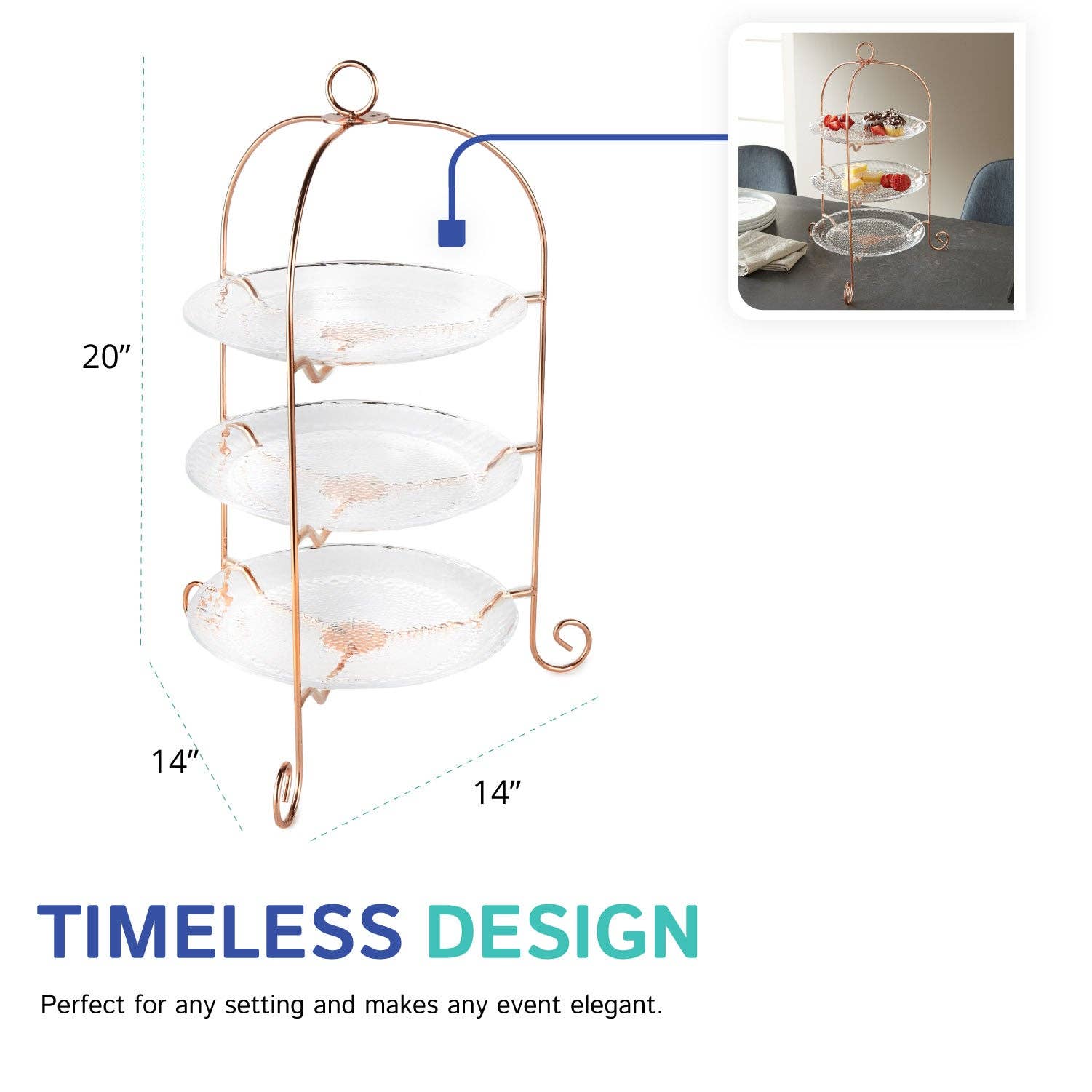 Huang Acrylic - Wholesale Serving Tray - 10" Plate Trio With Metal Stand2