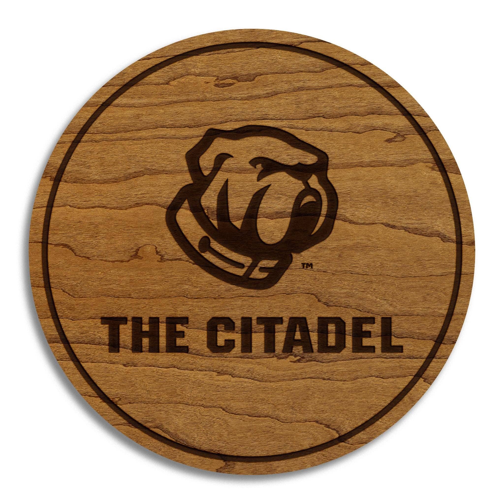 LazerEdge - Vente Sous-verre - Dessous de verre Bulldogs du Collège Militaire de la Citadelle – Fabriqués en bois de cerisier et d'érable – Les Bulldogs de la Citadelle0