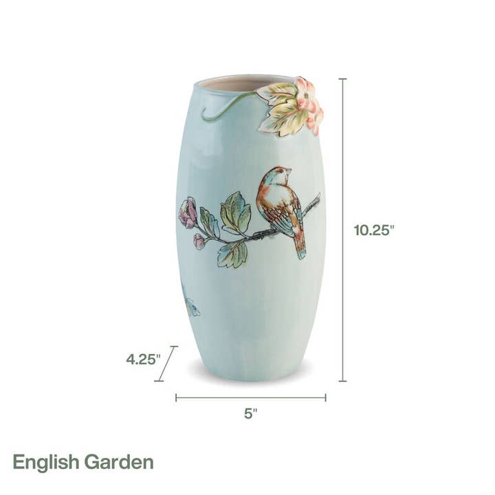 Fitz and Floyd® Mikasa® Pfaltzgraff® - Wholesale Vase - Fitz & Floyd English Garden Vase 10.25In Brown Bx Pkg