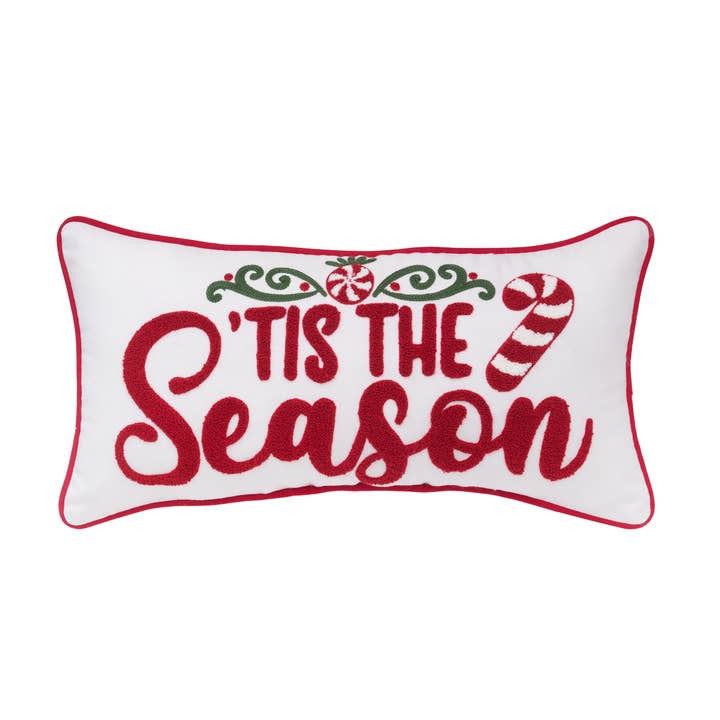 Christmas Tis The Season Candy Cane Throw Pillow for wholesale by C&F Home