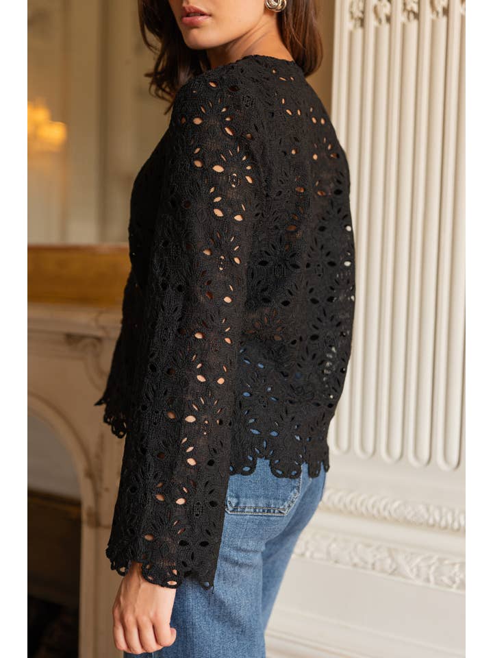 CHOKLATE PARIS - Wholesale Jacket - Women's - Claire blouse in English embroidery - 810616