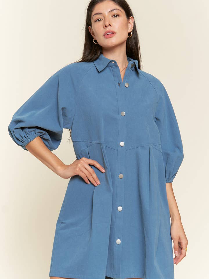 JADE BY JANE - Wholesale Dress - Women's - Washed denim style dress JJD5019 (Regular size only)5