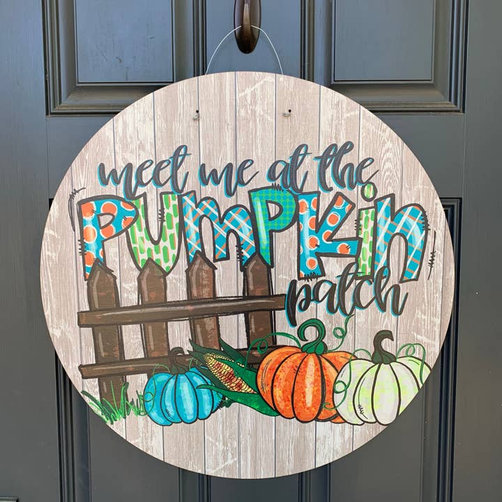 Pumpkin Patch Fall Door Hanger 23" for wholesale by Birch and Boulder LLC