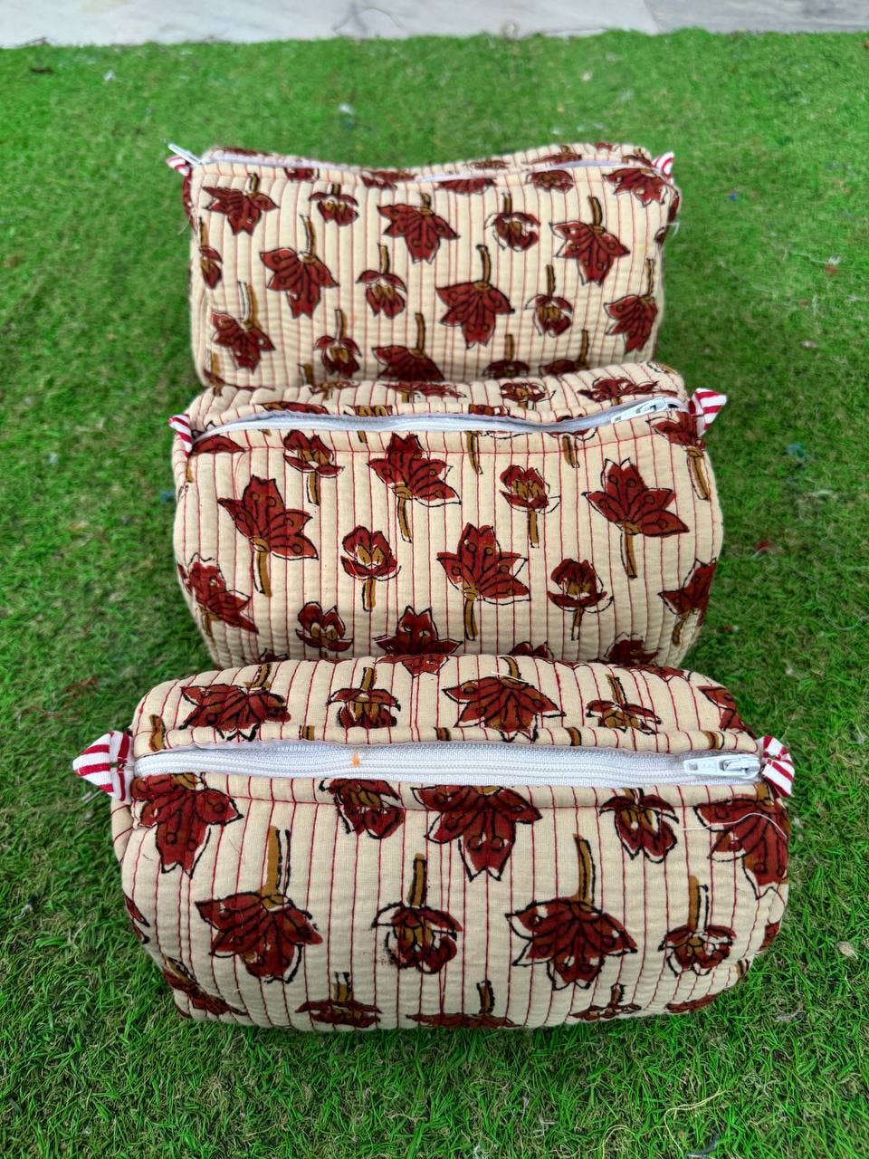 GYPSY STUDIO - Wholesale Makeup/Cosmetic Bag - Luxury 3-Piece Cotton Makeup Bag Collection Makeup Bags  1