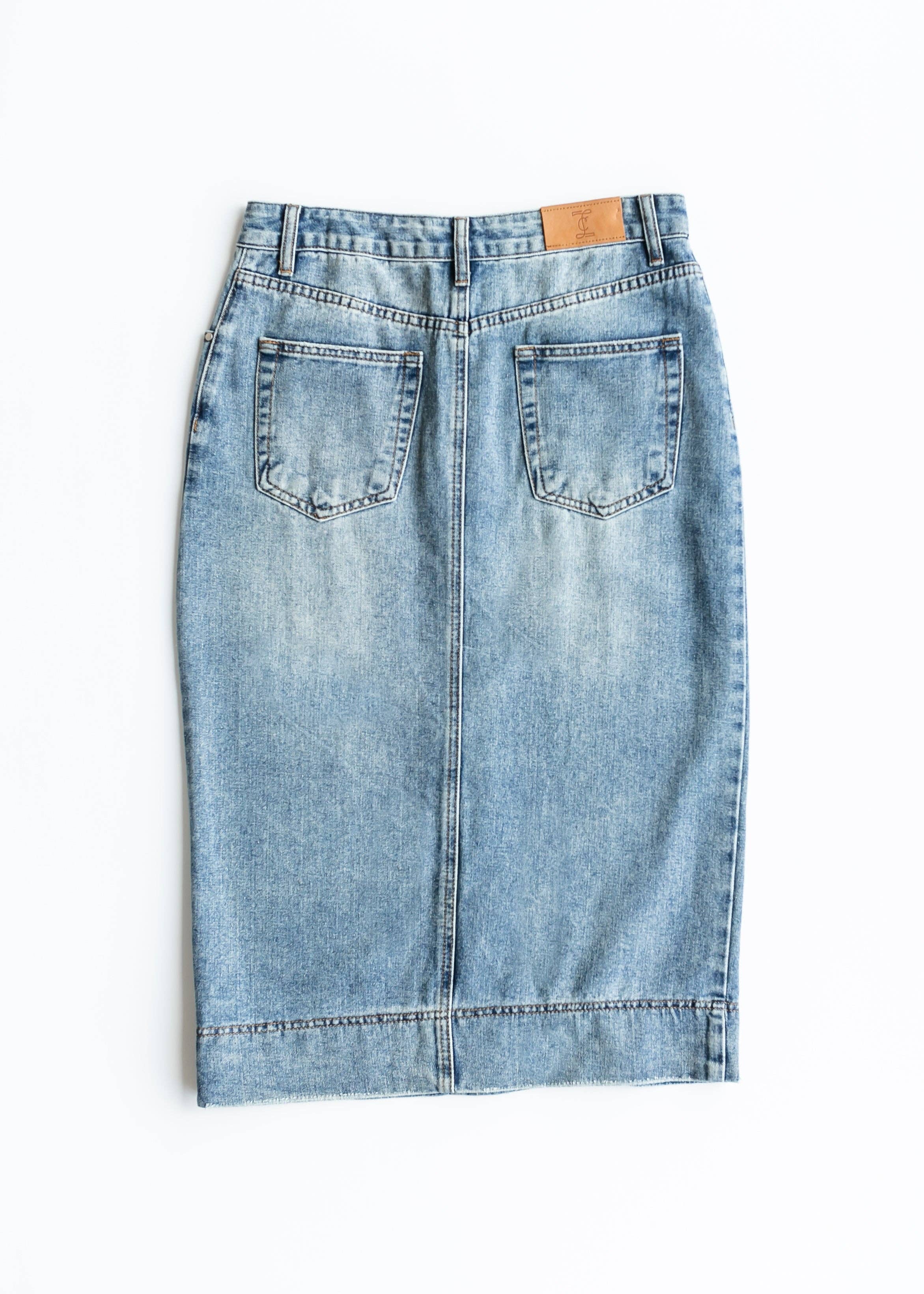 Inherit Clothing Company - Wholesale Skirt - Women's - Skylar Button Front Midi Denim Skirt11