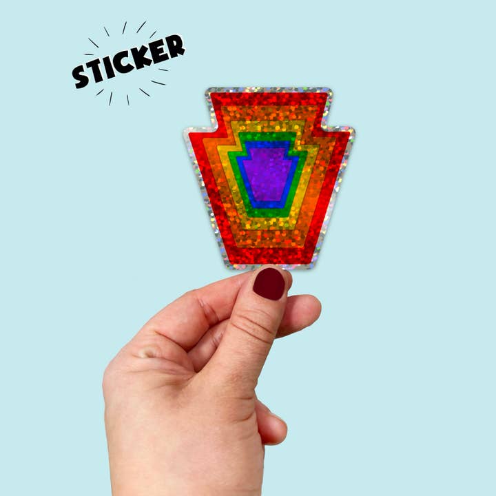 Autocolante Impermeável de Vinil PA Orgulho Brilhante Arco-íris Keystone por atacado de Songbird Artistry