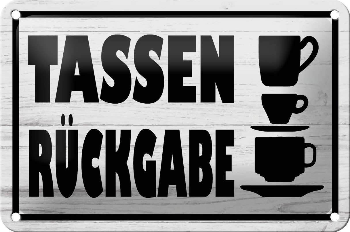 Femer – wholesale Sign – Tin sign note 18x12cm Mugs return0