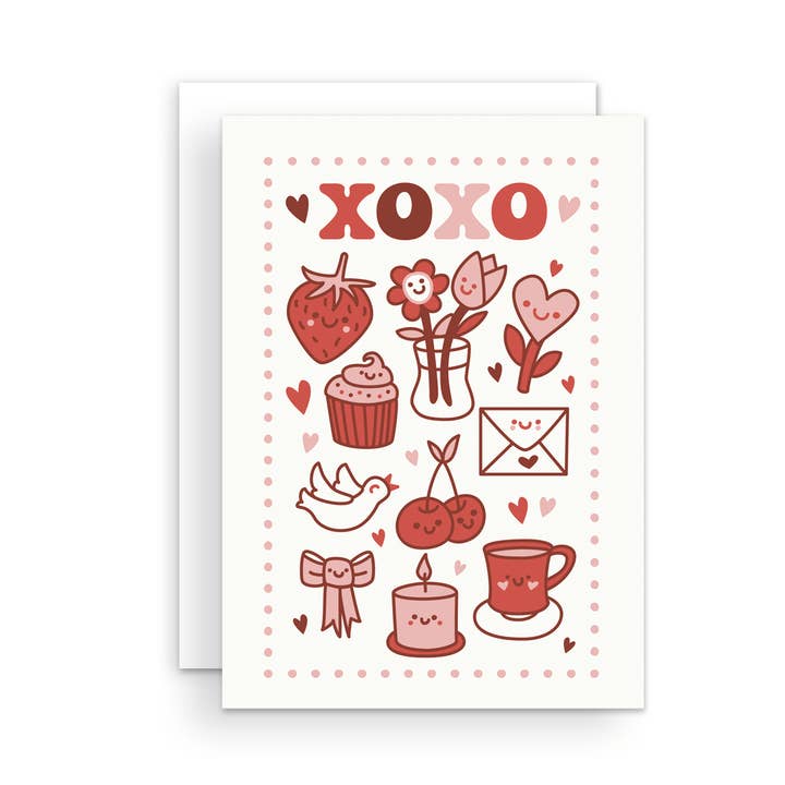 Carte de vœux XOXO pour la vente par The Handcrafted Story