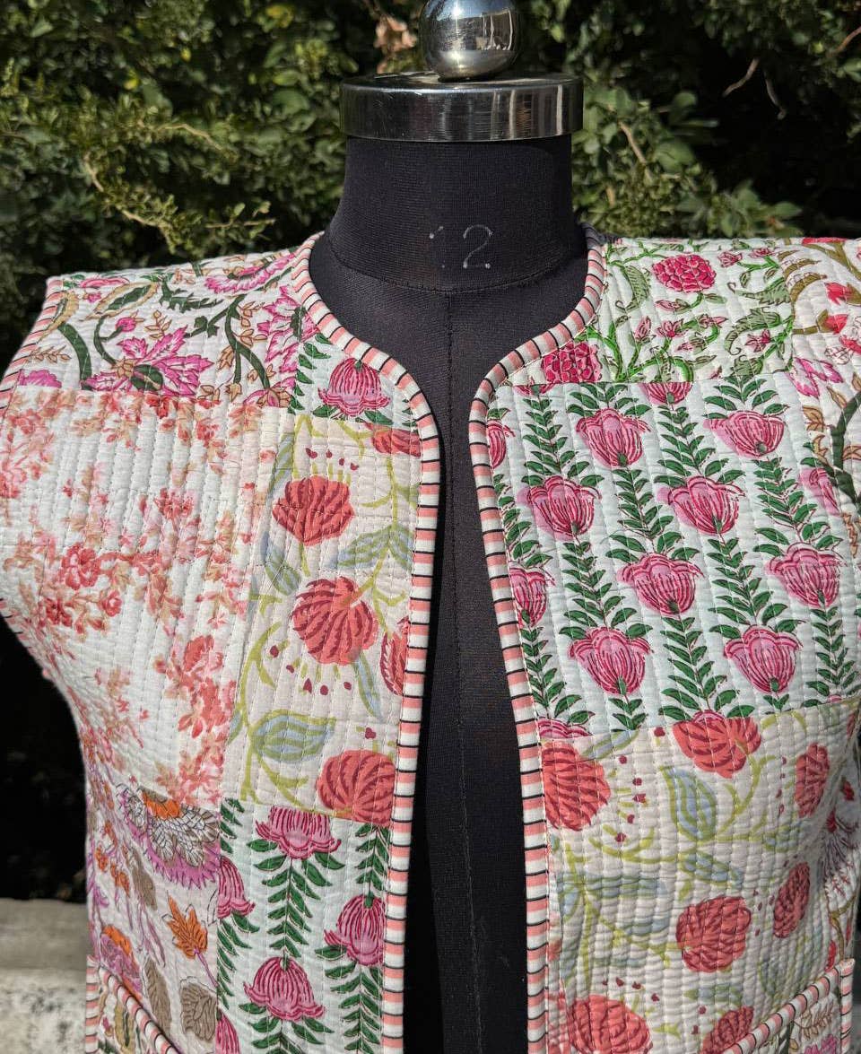 bhavnas boutique - Wholesale Jacket - Women's - Coat Quilted Sleeveless Vest Pure Cotton Patchwork Waistcoat1