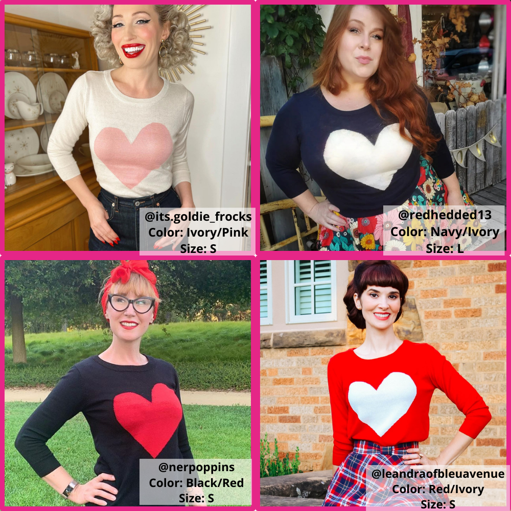 Mak – wholesale Pullovertröja - Dam – Heart Chenille Crewneck 3/4 ärm tröja MK359514