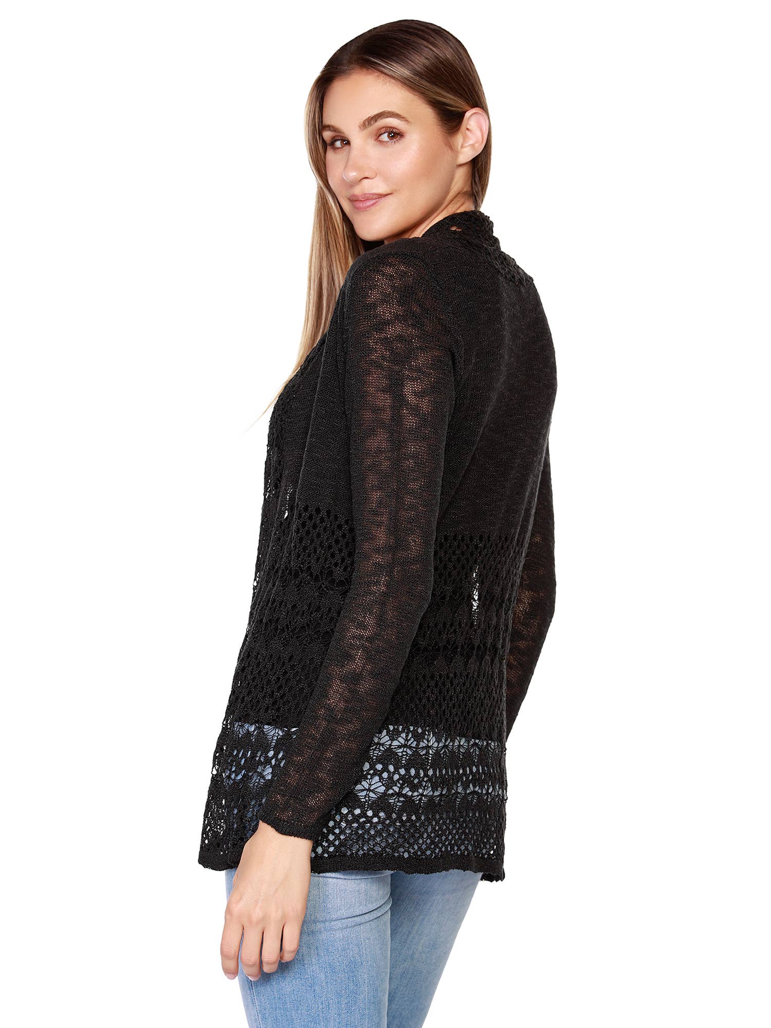 Belldini - Wholesale Cardigan - Women's - Women's Long Sleeve Crochet Knit Swing Cardigan25