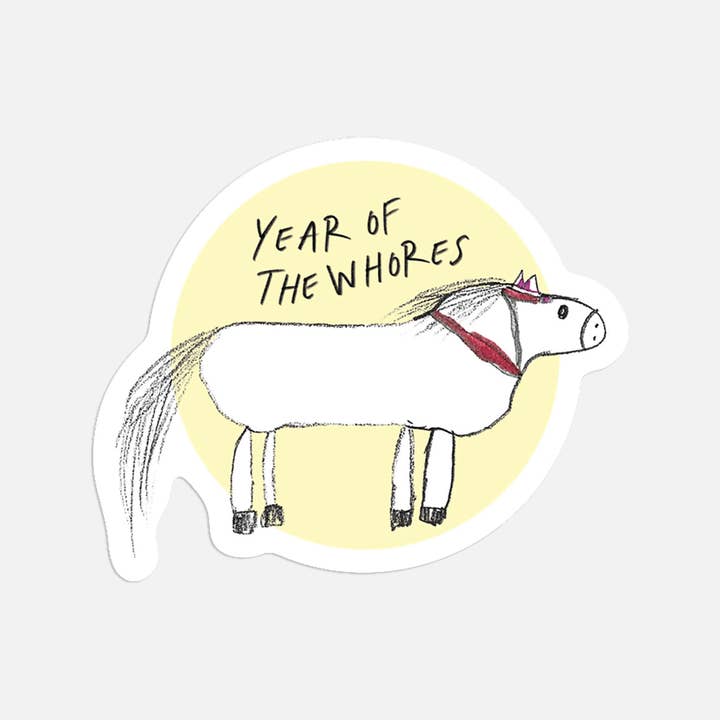 Pegatina «Año de las putas» para venta al por mayor de Kaart Blanche