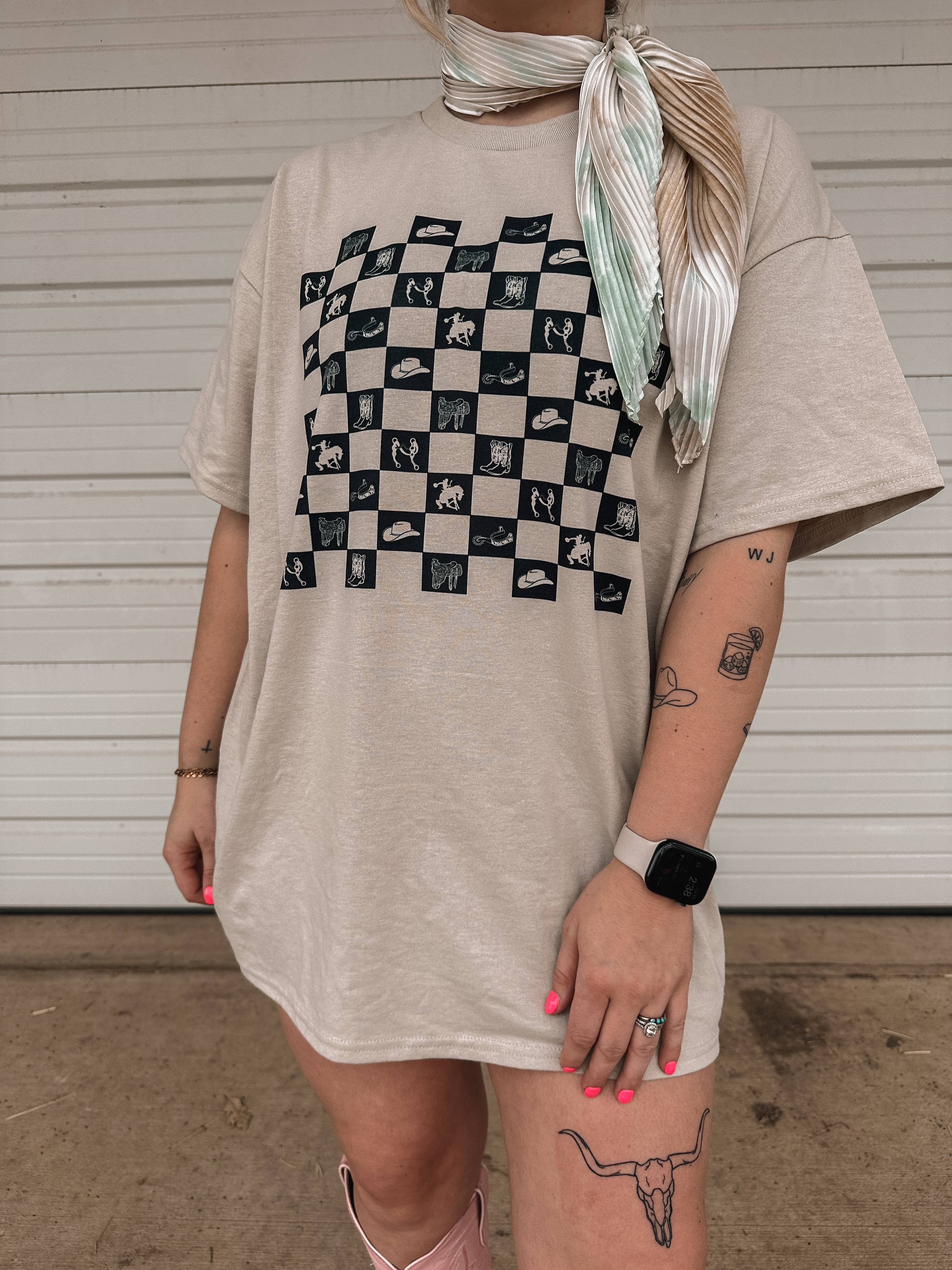 The Walking A – wholesale Screen printed t-shirt – Women′s – WESTERN CHECK1