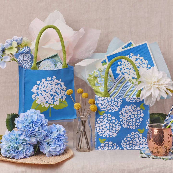 rockflowerpaper – wholesale Gift bag – HYDRANGEA SOLA Itsy Bitsy Reusable Gift Bag Tote