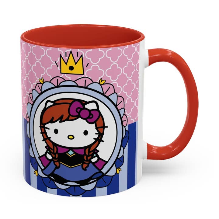 Princess Kitty Hello Kitty-accent kaffekrus | Sødt lyserødt og blåt 11/15 oz for engroshandel hos Le Paperie Co